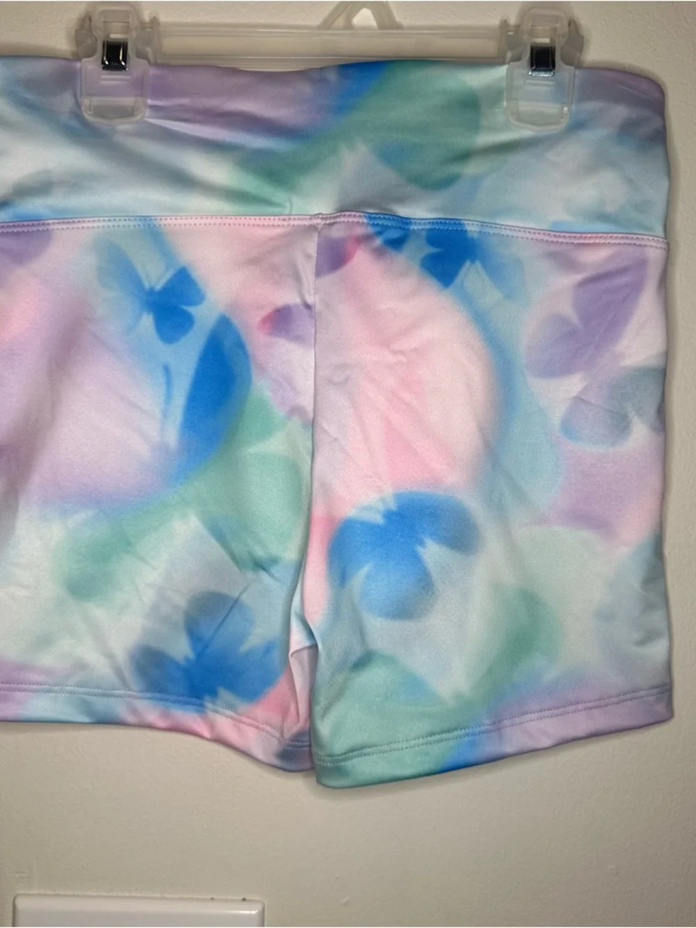 Justice Cinch Waistband Dance/Gym Shorts Girls XL (16/18) Butterfly Print NEW